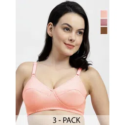 SHYAM SONS FLAIR Women Pack Of 3 Solid Full Coverage Lightly Padded Non-Wired Bra-picture-17