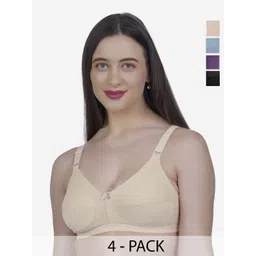 SHYAM SONS FLAIR Women Pack of 4 Full Coverage Non Padded Minimizer Bra-picture-25