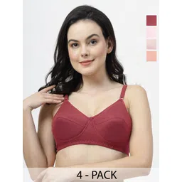 SHYAM SONS FLAIR Women Pack Of 4 Solid Full Coverage Lightly Padded Bra-picture-14