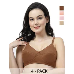 SHYAM SONS FLAIR Women Pack Of 4 Solid Full Coverage Lightly Padded Bra-picture-15