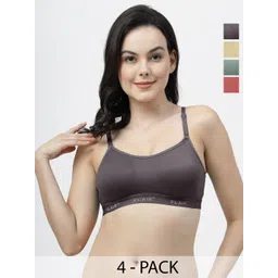 SHYAM SONS FLAIR Women Pack Of 4 Solid Full Coverage Non-Wired Bra-picture-39
