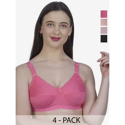 SHYAM SONS FLAIR Women Pack Of 4 Solid Full Coverage Non-Wired Bra-picture-33
