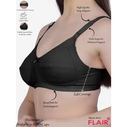 SHYAM SONS FLAIR Women Pack of 6 Full Coverage Non Padded Cotton Bra image 2