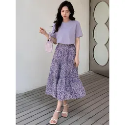 SHYAM SUNDARI Floral Print Applique Maxi Midi Dress-picture-22