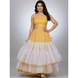 shyama creations Colourblocked Maxi Tiered Skirts-picture-36