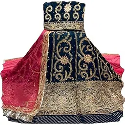 shyamlata Fancy Heavy Embroidery Work Shimmer Silk Semi-stitched Rajputi Poshak For Women Rajasthani Lehenga Choli-picture-21