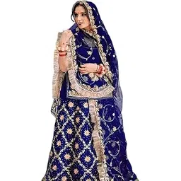shyamlata Latest Heavy Embroidery Work Semi Stitched Shimmer Silk Rajputi Poshak For Women Rajasthani Lehenga Choli-picture-56