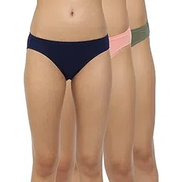 shyygl Women Pure 100% Cotton Panty Conceled Elastic Bikini Panties Soft Comfortable Low Rise fit Medium Coverage Firm Elastic Grip Model SC 906(Pack of 3)-picture-38