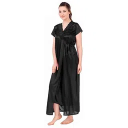 Siaasa || Satin Nighty Suit| Night Dress Women| Satin Nighty Set- Nightwear Set 6 Piece Girl, Ladies| Night Gown for Women| Women's Satin Solid Nighty image 5