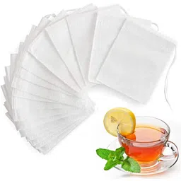 100 Pcs Sichumaria Transparent White Disposable Tea Filter Bags Empty Dip Tea Bags Filter Tea Bags Cups for Loose Leaf Teal (5.5x7cm) image 1