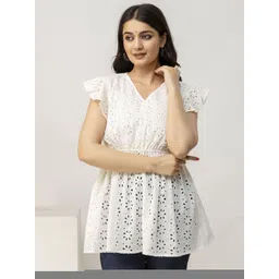 SIDDHANAM Women Print Cotton Cinched Waist Top-picture-19