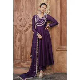 siddheshwar creation Embroidered Anarkali Kurta, Bottom & Dupatta Set-picture-28