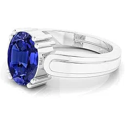 sidharth gems 13.25 Ratti (AA++) Certified Blue Sapphire Ring (Nilam/Neelam Stone Silver Plated Ring)(Size 20 to 23) for Men and Woman-picture-35