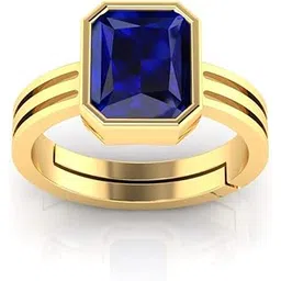 sidharth gems 14.25 Ratti 13.00 Carat Lab - Certified Unheated Untreatet AAA+ Quality Natural Blue Sapphire Neelam Gold Plated Adjustable Gemstone Ring for Women's and Men's-picture-43