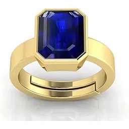 sidharth gems 15.00 Ratti Lab - Certified Unheated Untreatet AAA+ Quality Natural Blue Sapphire Neelam Gold Adjustable Gemstone Ring for Women's and Men's-picture-31