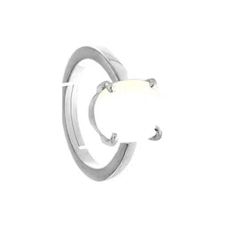 Sidharth Gems 6.25 Ratti 5.00 Crt. Opal Silver Adjustable Ring-picture-23