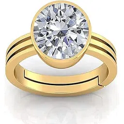 sidharth gems 7.25 Ratti 6.00 Carat Natural White Zircon Stone Gold Plated Adjustable Astrological/Purpose Ring for Men and Women AA+ Quality-picture-25