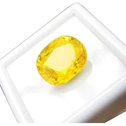 sidharth gems 8.25 Ratti 7.00 Carat Cultured Yellow Sapphire Gemstone Certified Cultured Pukhraj Stone Lab Tested Astrological Purpose-picture-28