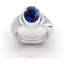 sidharth gems Blue Sapphire Silver Ring 3.00 Carat Unheated and Untreated Neelam Natural Ceylon Hallmark 92.5 Stering Silver Ring Gemstone for Men and Women-picture-25