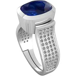 sidharth gems Blue Sapphire Silver Ring 5.00 Carat Unheated and Untreated Neelam Natural Ceylon Hallmark 92.5 Stering Silver Ring Gemstone for Men and Women-picture-38