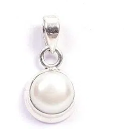 sidharth gems Certified 11.25 Ratti Natural Pearl Gemstone Original Certified moti panchhdhaatu/Ashtadhatu Silver Pendant for Men and Women-picture-56