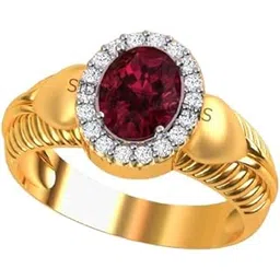 sidharth gems Certified Ruby (Manik) 9.40 carats or 10.25 ratti 92.5 Sterling Silver Gold Plated Ring Natural Ruby Gemstone Ring for Men's and Women's-picture-44