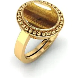 sidharth gems Lab Certified 5.00 Ratti 4.00 Carat Tiger Eye/Tiger Stone Ring in Gold Plated Ring Panchdhatu Men's and Women's-picture-18
