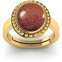 sidharth gems Natural 12.00 Ratti 11.00 Carat Sunstone Sunsitara Golden Panchdhatu Adjustable Ring for Men and Women (3.25)-picture-19