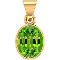 sidhgems 10.25 Ratti 9.25 Crat AA++ Quality Certified Natural Peridot Stone Gold Plated Pendant-picture-53