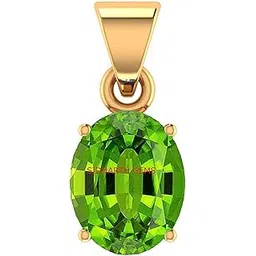sidhgems 11.00 Carat Natural Peridot Panna Upratna Gemstone Gold Plated Pendant with Lab Certificate-picture-54