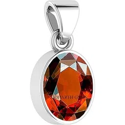 sidhgems 14.00 Ratti 13.05 Carat Certified Natural Hessonite (Gomed) Silver Plated Pandent/Pendant for Astrological Purpose-picture-52