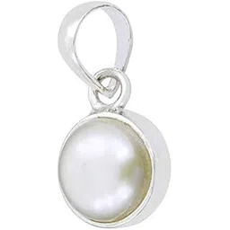 sidhgems 4.25 Ratti South Sea Pearl Silver Plated Pendant Locket Moti Stone Natural Certified Gemstone for Men and Women (White-picture-12