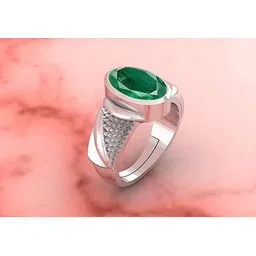 sidhgems 7.25 Ratti 6.00 Carat Natural Emerald/Panna Gemstone 92.5 Sterling Silver Emerald Silver Plated Ring-picture-41