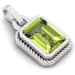sidhgems 7.50 Ratti 6.00 Crts Deluxe Quality Natural Peridot Stone Silver Plated Pendant/Locket Gemstone by Lab Certified(Top AAA+) Quality for Man and Woman-picture-11