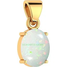 sidhgems Certified11.25 Ratti 10.60 Carat Natural Opal Pendant Australian Opal Brilliant Cut Certified Gold Plated Astrological Gemstone-picture-37
