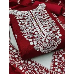 Sidhidata Floral Embroidered Unstitched Dress Material-picture-23