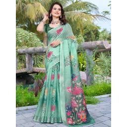 Sidhidata Floral Printed Zari Saree-picture-19