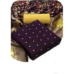 sidhidata Women's Banarasi Jacquard Chanderi Cotton Unstitched Salwar Suit Dress Material With Dupatta-picture-31