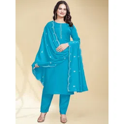 SIDYAL Women Regular Pure Cotton Kurta with Trousers & With Dupatta-picture-34