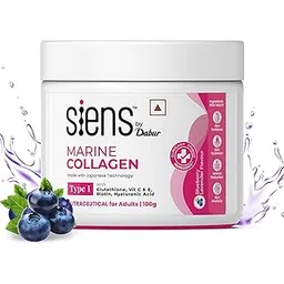 siens by dabur Hydrolyzed Marine Collagen-100g | Made with Japanese technology | Supplement for Women | For Skin Radiance & Hydration | Blueberry Lavender Flavour-picture-29