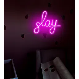 sifty creative Slay Pink (W 12 x H 8) Acyrlic & Silicone LED Neon Light (Pink)-picture-18