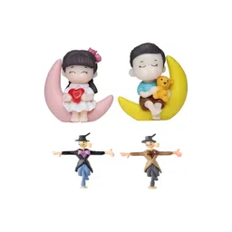 Sigaram White 2 Pieces Babys Sit on Moon Figurine Showpieces-picture-38