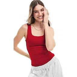 sightbomb SKIMS Feather Touch Square Neck Back Cover Seamless Cuddle TEE Active WEAR/Casual WEAR Tank TOP for Women-picture-56