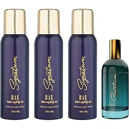 Signature Bae No Gas Perfume Body Spray - 120 ml 0% gas For Men & Women Mysterious & Joyous Fragrance Premium Long lasting Fragrance Nice for ocassional or casual wear Pack of 3 Free 30ml Perfume-picture-40