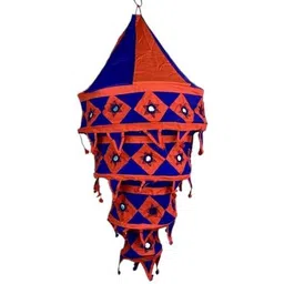 signature Blue and Red Cloth Lantern (Pack of 1) Blue Paper Hanging Lantern-picture-44