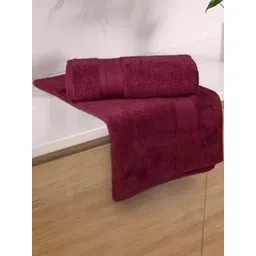 Signature Maroon Pack of 2 Cotton Hand Towel Set-picture-22