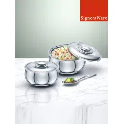 SignoraWare Silver Steel Casserole - Set of 2 (1000 ml, 1500 ml)-picture-14