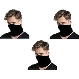 sikander SIKANDER® - Unisex Headwear Headband Head Wrap (Wear upto 12 Style) UV Resistence Sports Bandana/Magic Scarf/Face Mask (Black Color) Pack of 3-picture-12