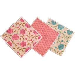 silakaari Women's Soft Cotton Pure Mul Handkerchiefs For Kids,Women's & girls Pack Of 3-picture-41
