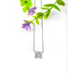 Silberry 92.5 Sterling Silver Floral Pendant with Chain-picture-31